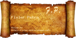 Fixler Petra névjegykártya